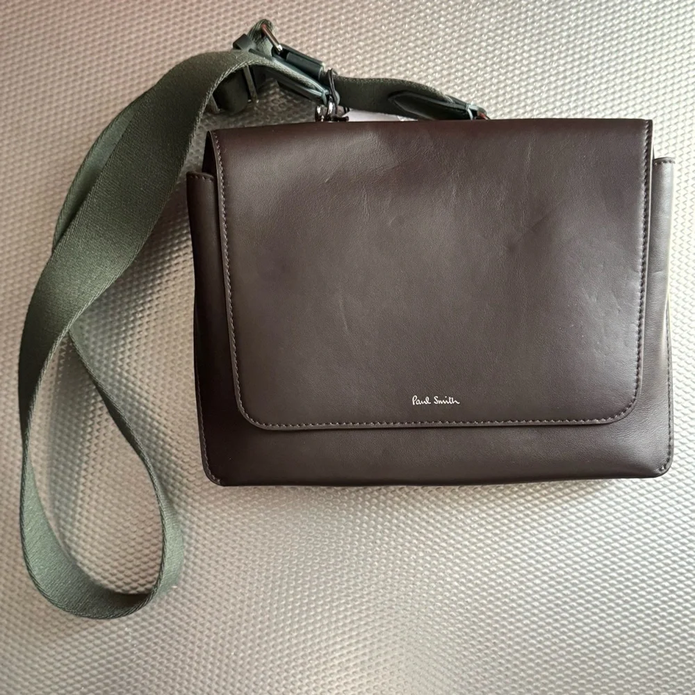 Paul Smith lime green and brown crossbody bag